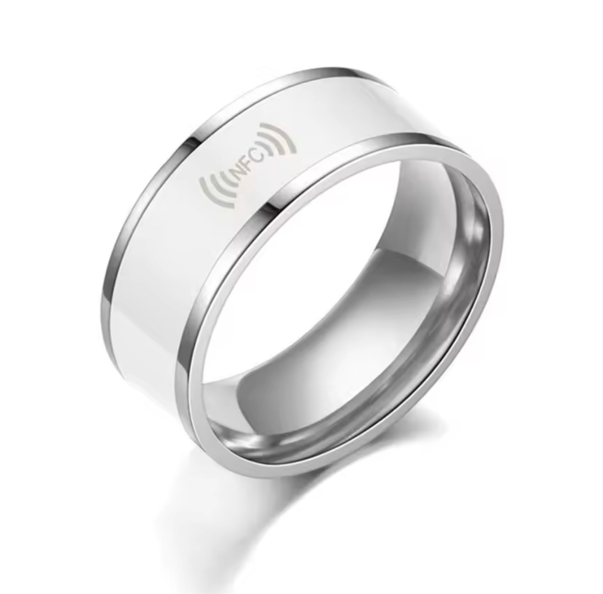 NFC Ring WHite 2 (1) NFC Digital Titanium Steel Ring White - Image 1