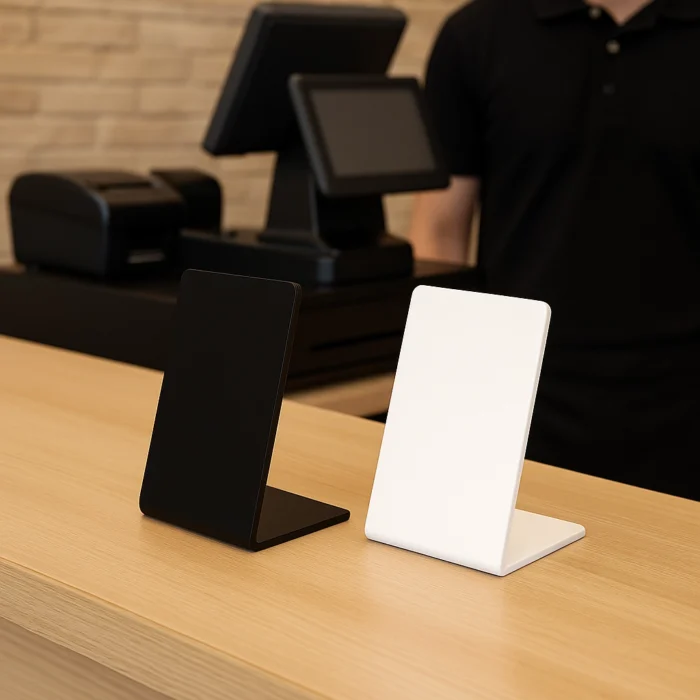 Custom NFC Acrylic Table Stand – For Menus & Easy Info Sharing | shape ...