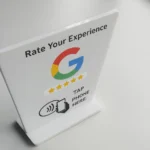 NFC Acrylic Google Review Table Stand with Base - Image 2