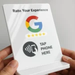 NFC Acrylic Google Review Table Stand with Base - Image 3